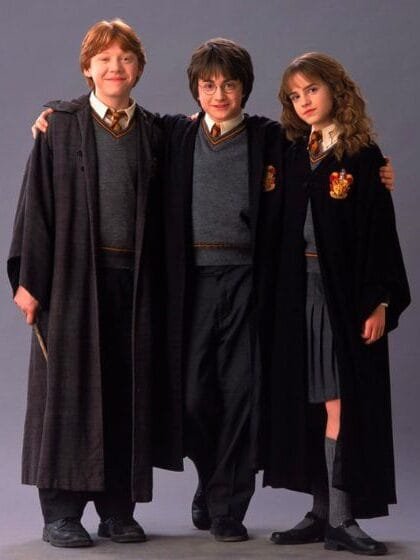 Hermione, Ron, and Harry Potter