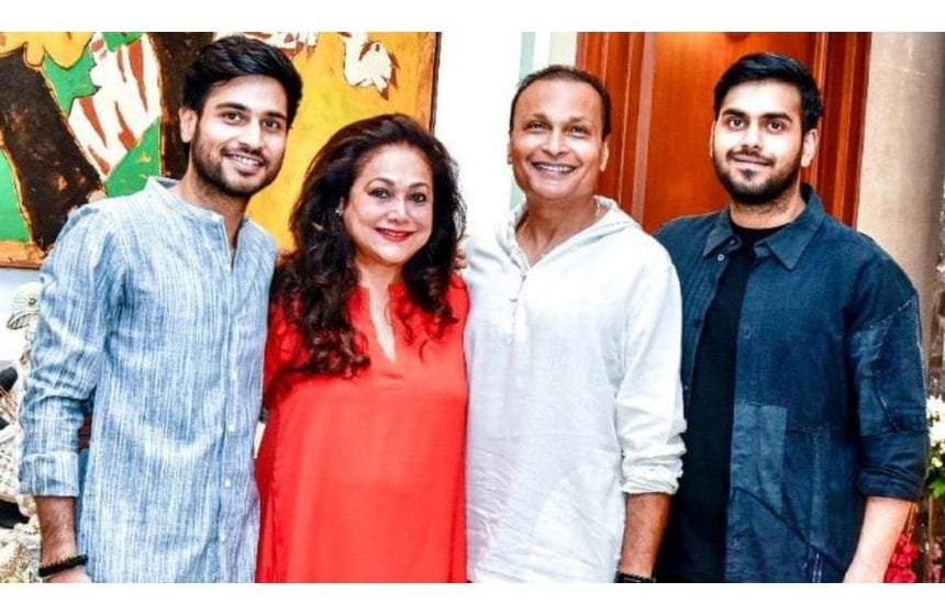 Anil Ambani with his Wife Tina Munim and Son's Jai Anmol and Jai Anshul