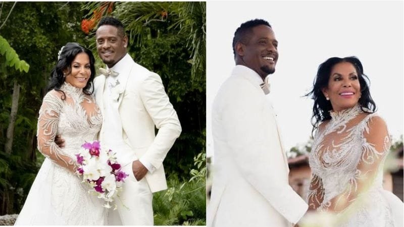 Josie Hart with her husband at wedding event