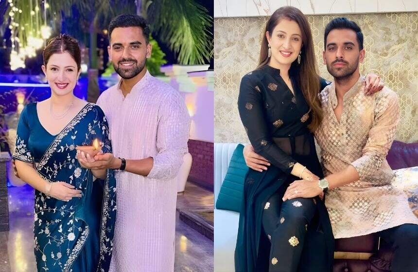 Deepak Chahar with her Wife Jaya Bhardwaj